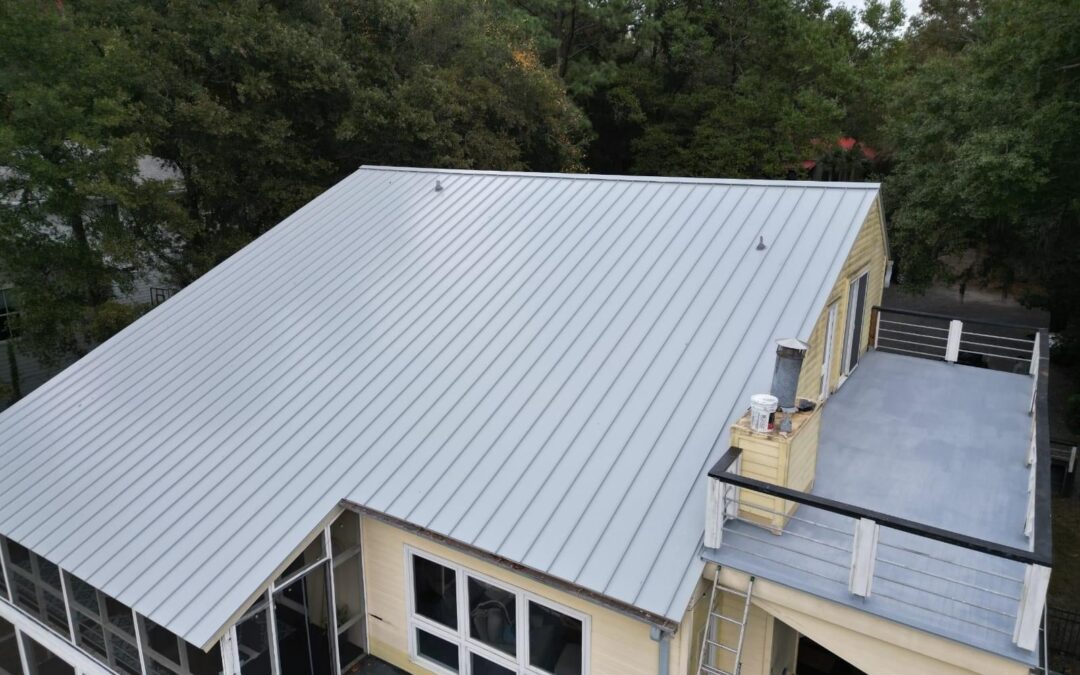 Standing-seam metal roof installation by Big Bear Roofing