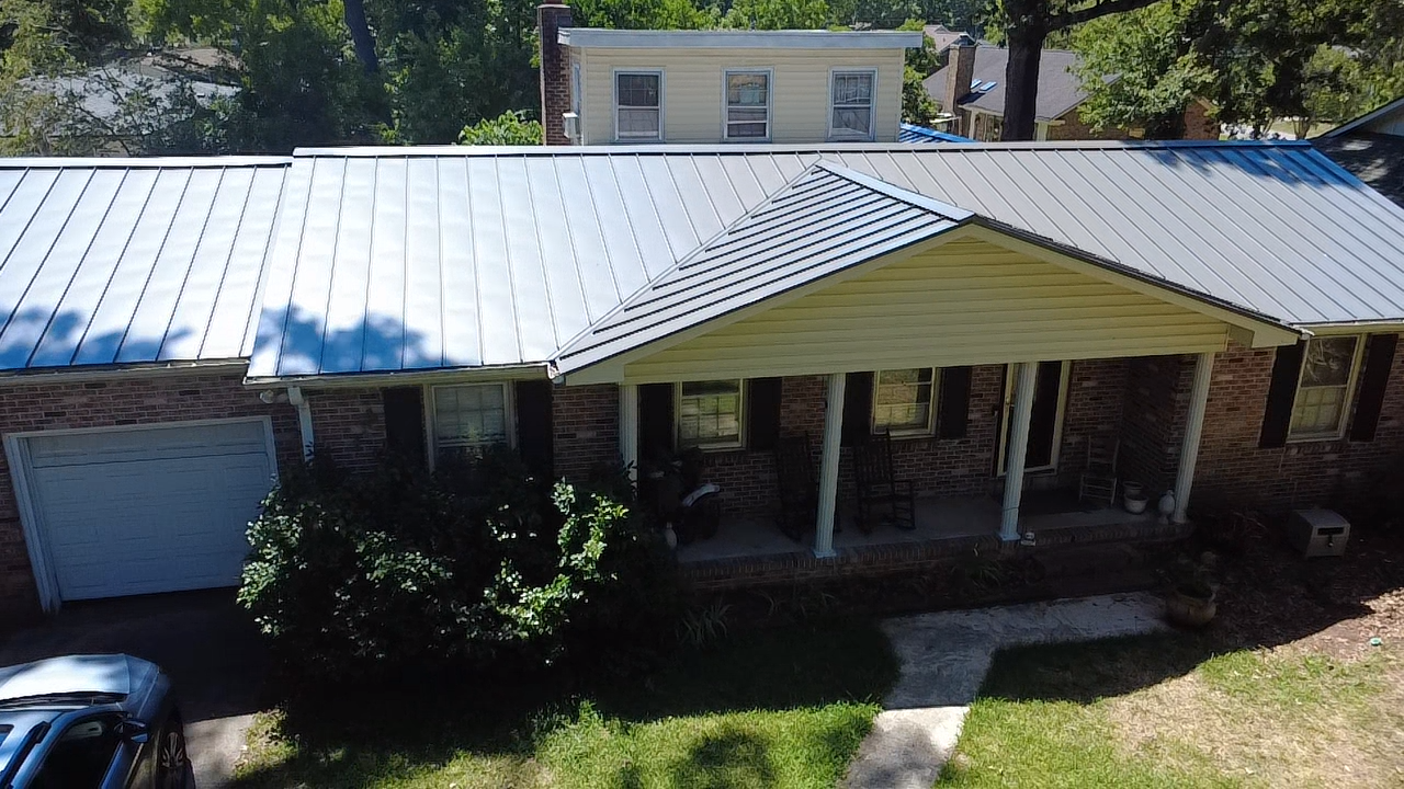 Completed metal roofing project on a residential home in Charleston, SC.